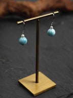CYAN RIVER · Larimar & Pearl Earrings