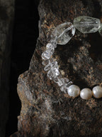 MOSS & ICE · Green Crystal & Pearl Bracelet