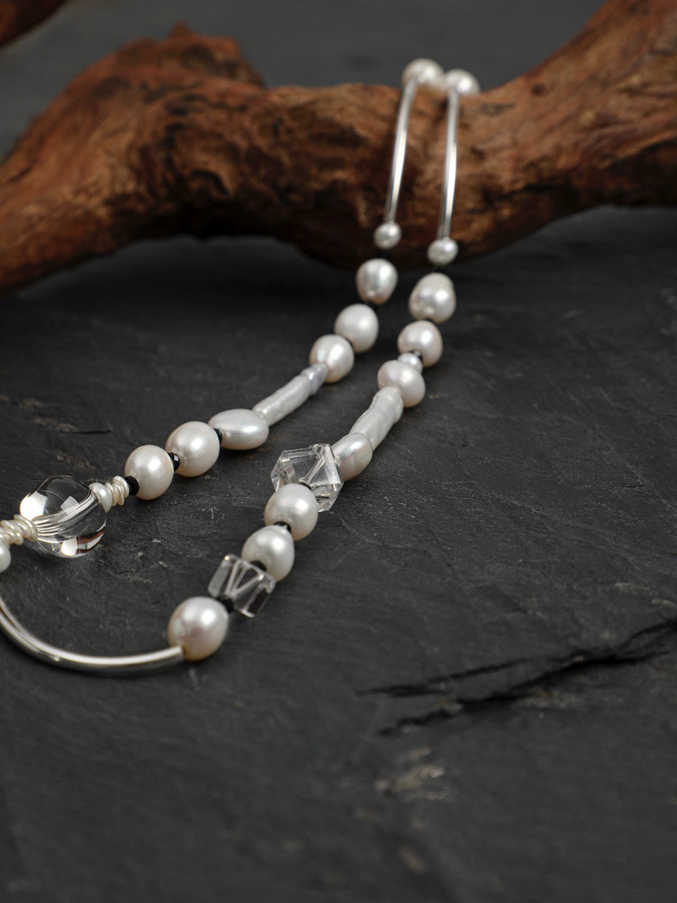 STARK INK · Clear Quartz & Tourmaline Necklace