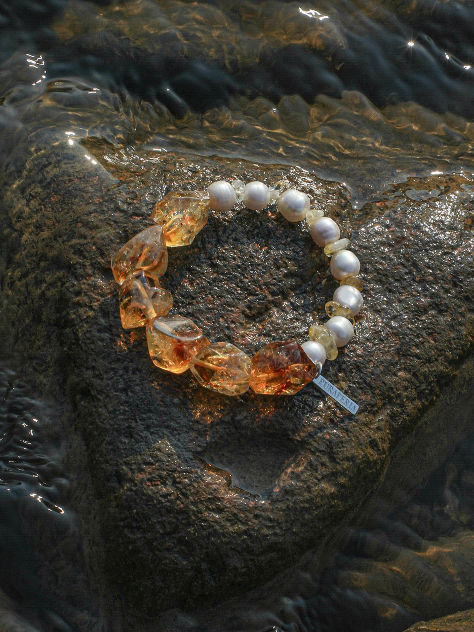 AMBER SURGE · Citrine & Pearl Bracelet