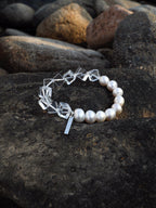 FROST MATRIX · Pearl & Clear Quartz Bracelet