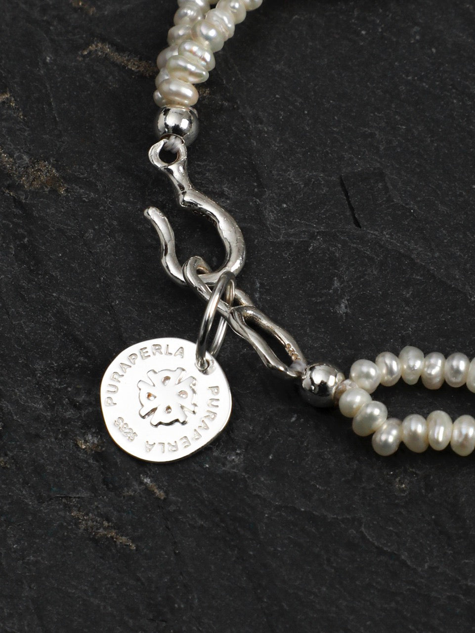 SURF STACK · Baroque Pearl & Clear Quartz Bracelet
