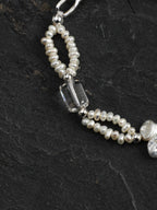 SURF STACK · Baroque Pearl & Clear Quartz Bracelet