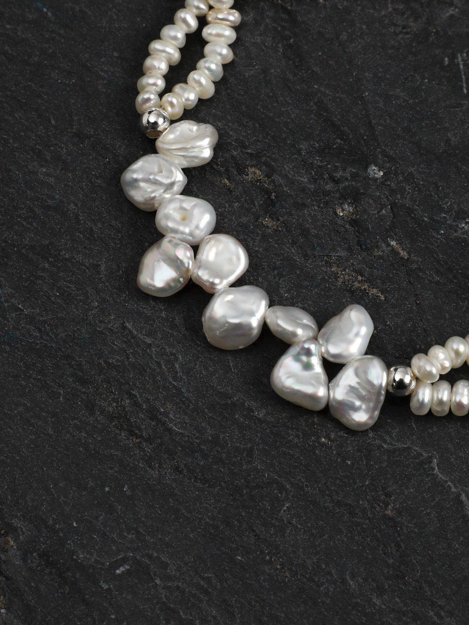 SURF STACK · Baroque Pearl & Clear Quartz Bracelet