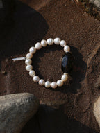 SMOKY GEOMETRY · Smoky Quartz & Pearl Bracelet