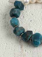 DEPTH RIPPLE · Blue Apatite & Pearl Bracelet