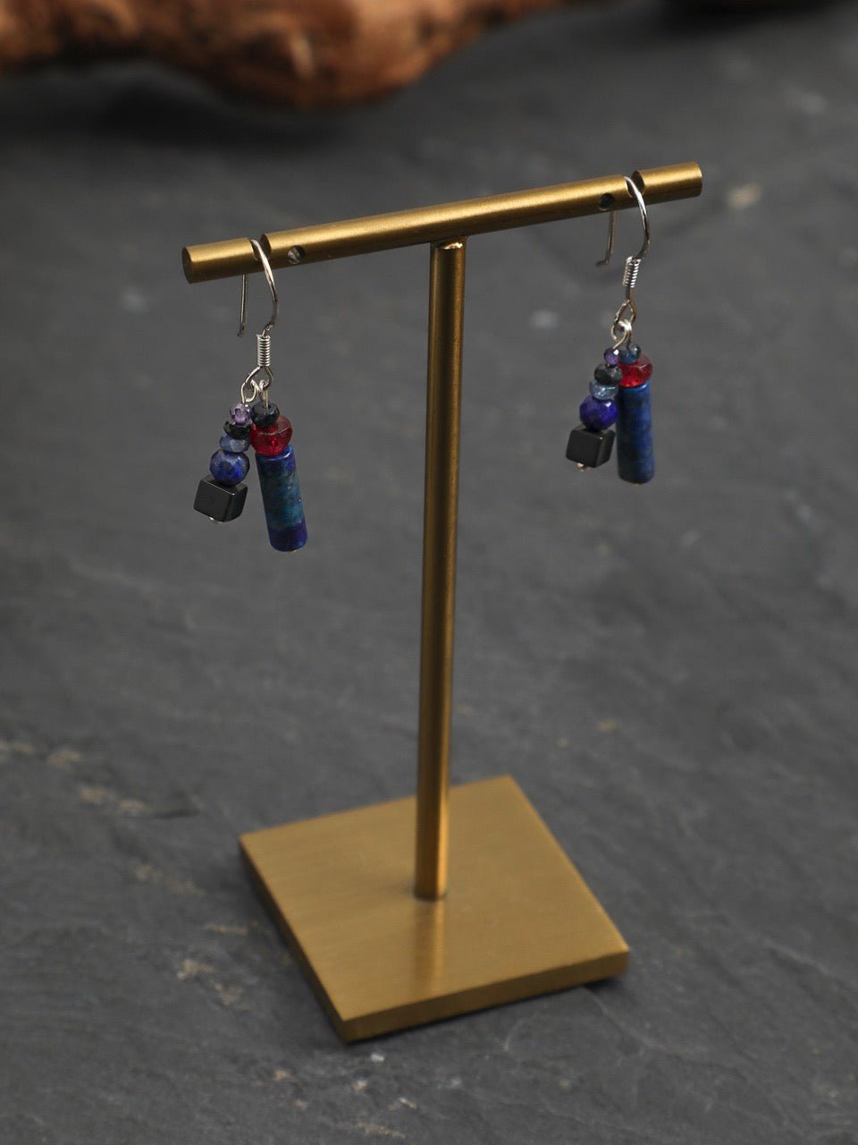 LAZULI VINE · Lapis & Mixed Gemstone Earrings