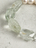 MOSS & ICE · Green Crystal & Pearl Bracelet