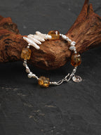 AMBER VINE · Citrine & Baroque Pearl Bracelet