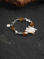 AMBER VINE · Citrine & Baroque Pearl Bracelet