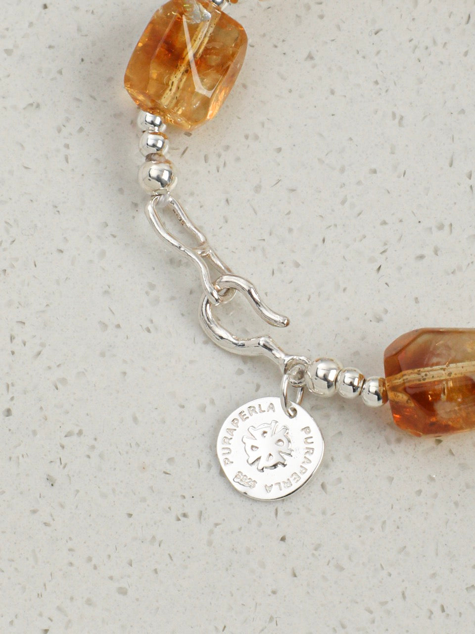 AMBER VINE · Citrine & Baroque Pearl Bracelet