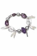 VIOLET SURGE Amethyst Baroque Pearl Bracelet SITU