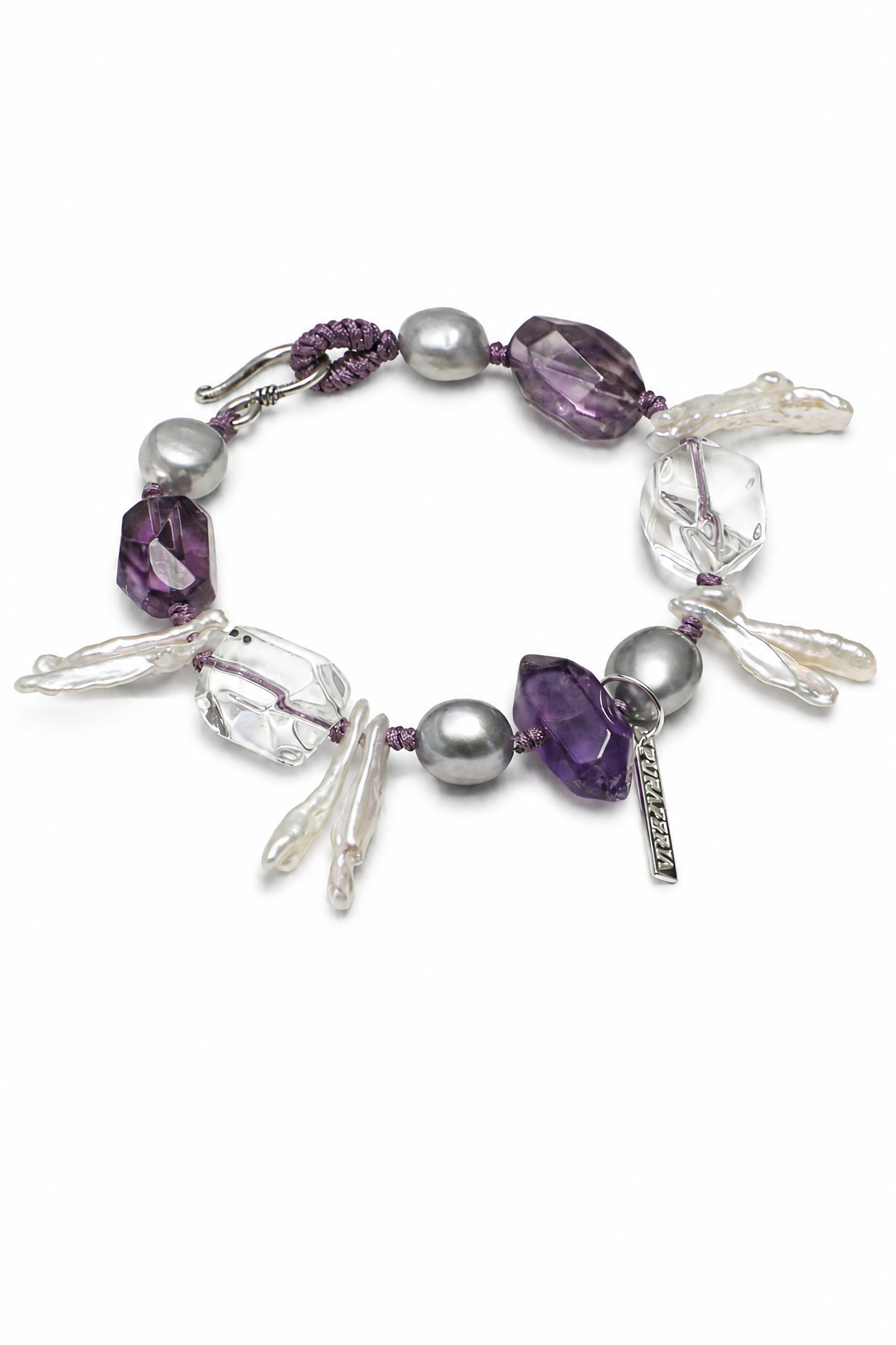 VIOLET SURGE Amethyst Baroque Pearl Bracelet SITU