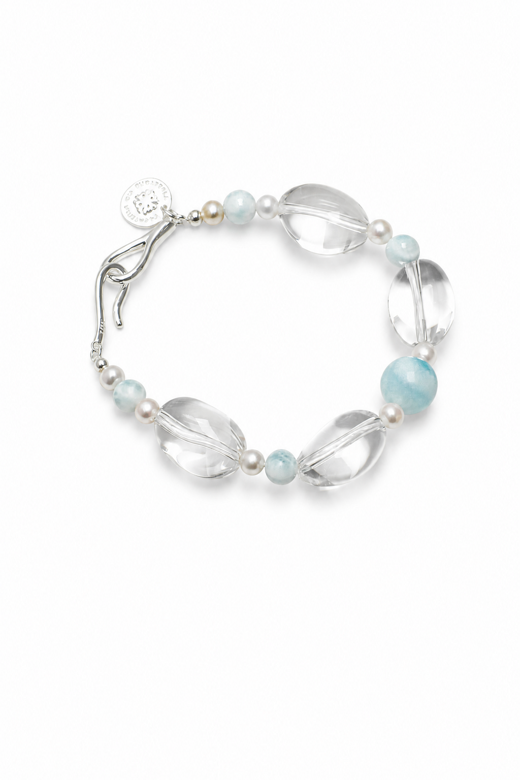 CYAN RIVER · Larimar & Quartz Bracelet