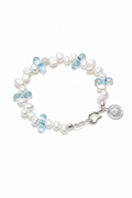 LUCENT RIPPLE · Blue Topaz & Pearl Bracelet