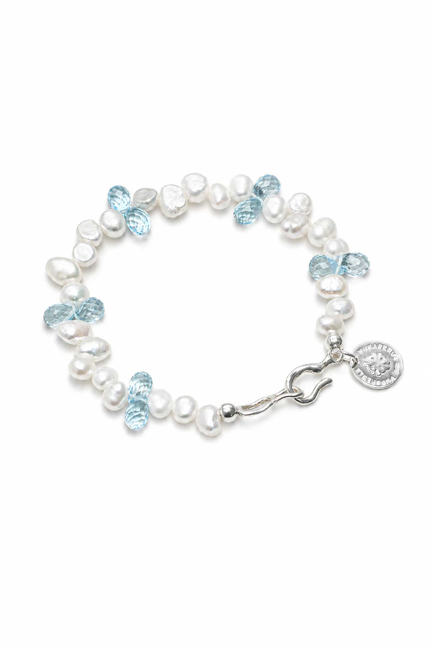 LUCENT RIPPLE · Blue Topaz & Pearl Bracelet