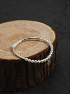 LUNAR CIRCLE · Pearl & Silver Tube Bracelet