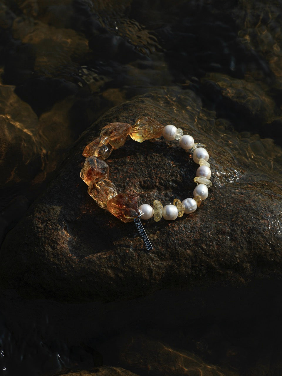 AMBER SURGE · Citrine & Pearl Bracelet