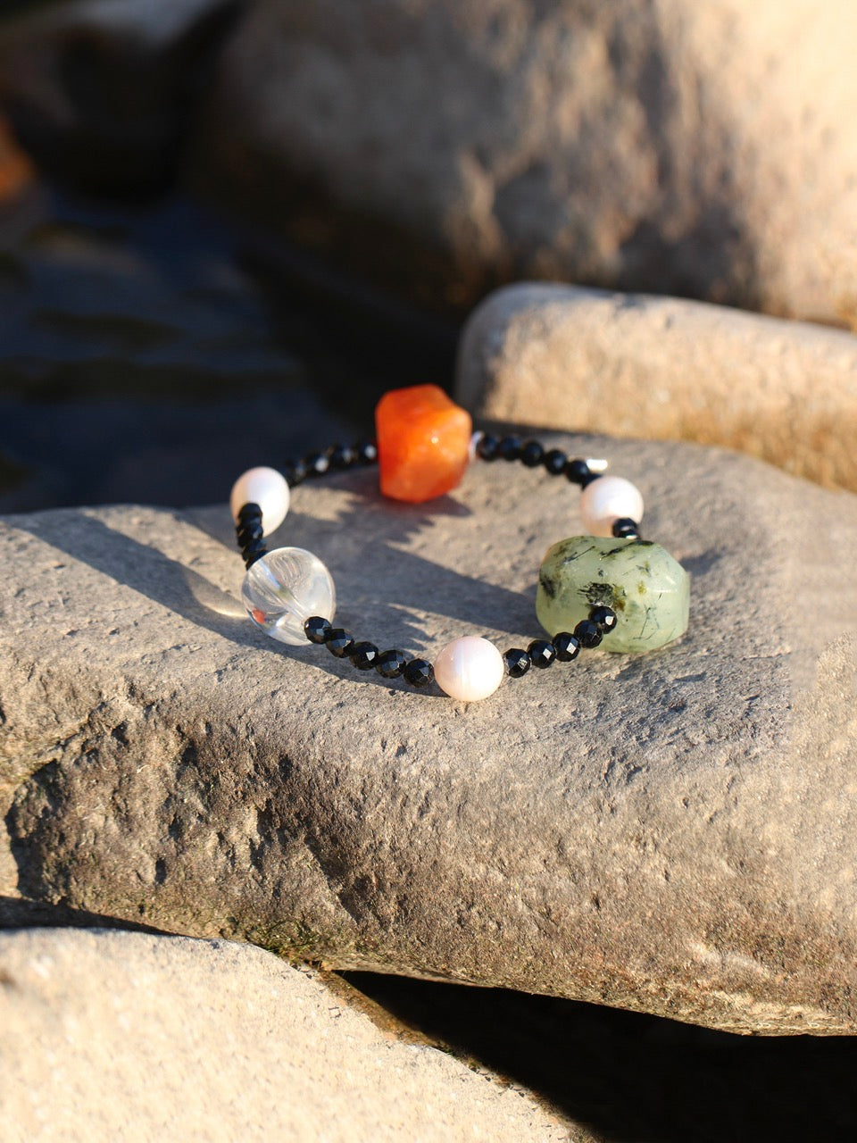 EMERALD & OBSIDIAN GLOW · Multi-Stone Bracelet