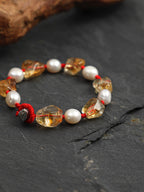 AMBER TETHER · Citrine & Pearl Bracelet
