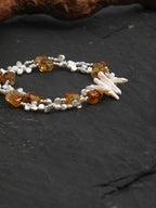 AMBER VINE · Citrine & Baroque Pearl Necklace