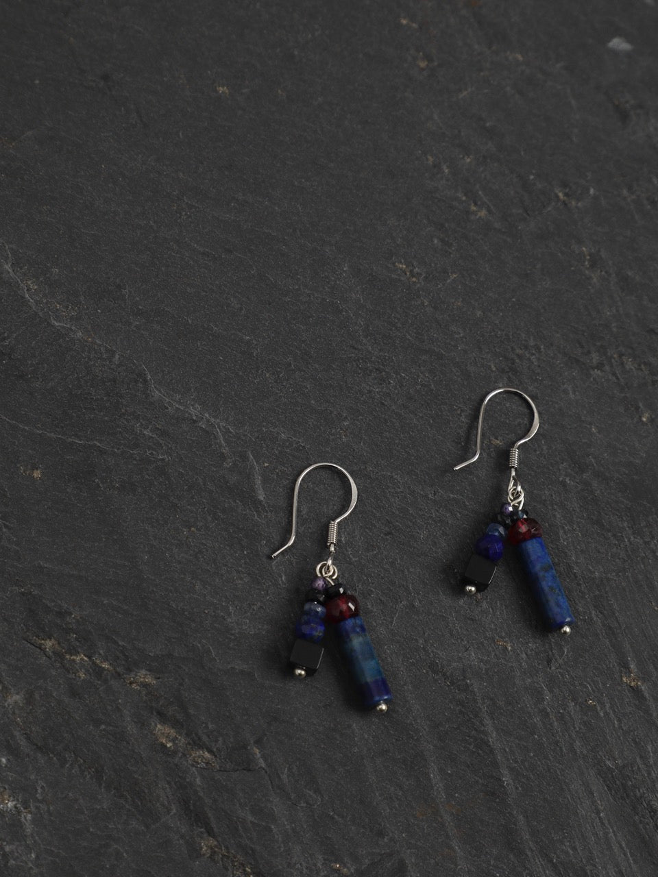 LAZULI VINE · Lapis & Mixed Gemstone Earrings