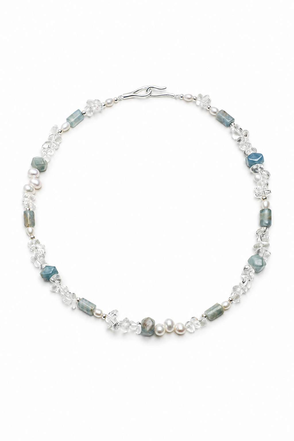 GLACIAL TIDE · Dumortierite & Pearl Necklace
