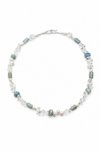 GLACIAL TIDE · Dumortierite & Pearl Necklace