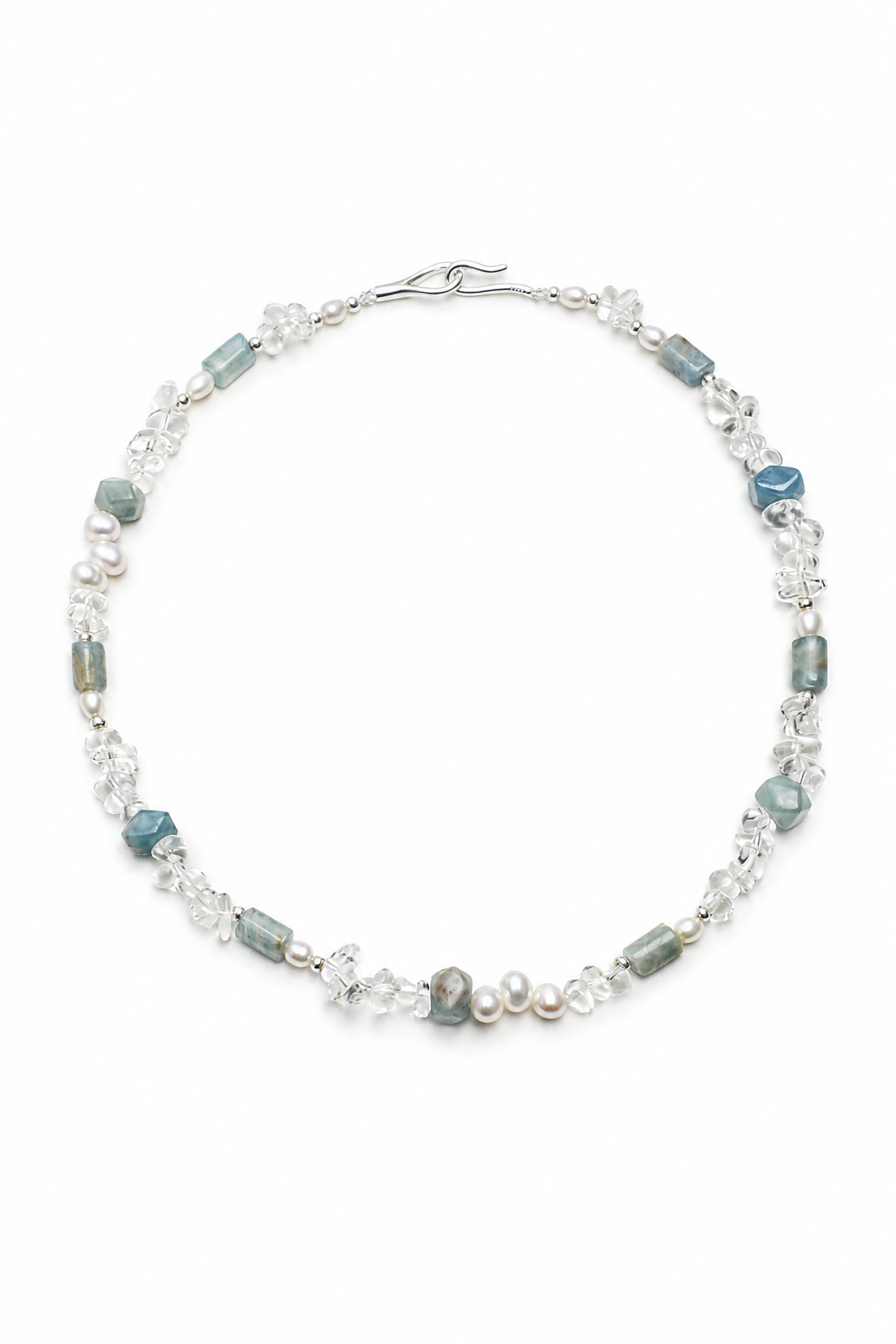GLACIAL TIDE · Dumortierite & Pearl Necklace