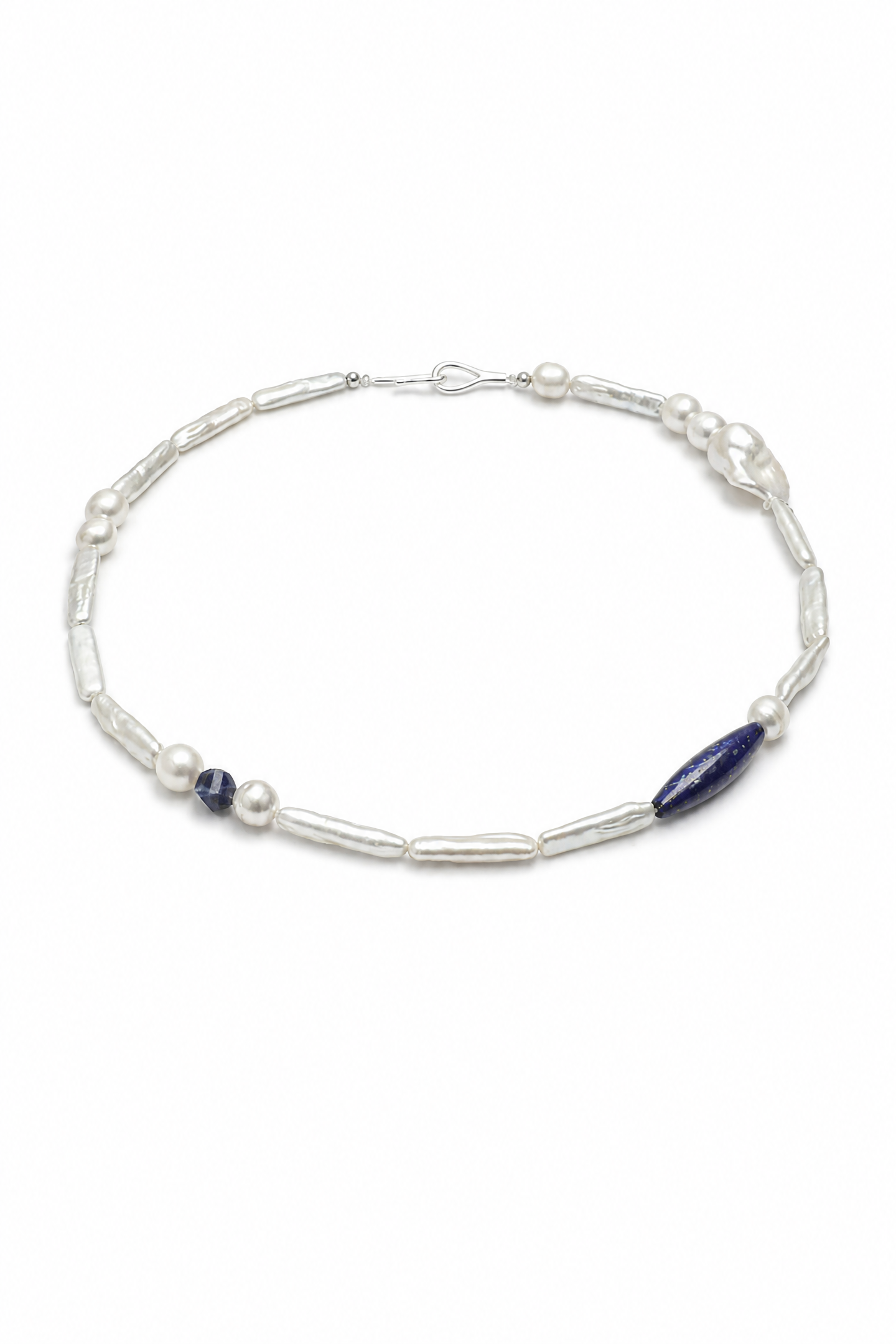 DEEP TIDAL MARK · Lapis & Pearl Necklace