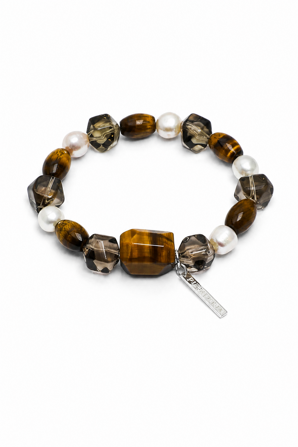 AMBER VEIN · Smoky Quartz & Tiger's Eye Bracelet