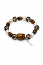 AMBER VEIN · Smoky Quartz & Tiger's Eye Bracelet