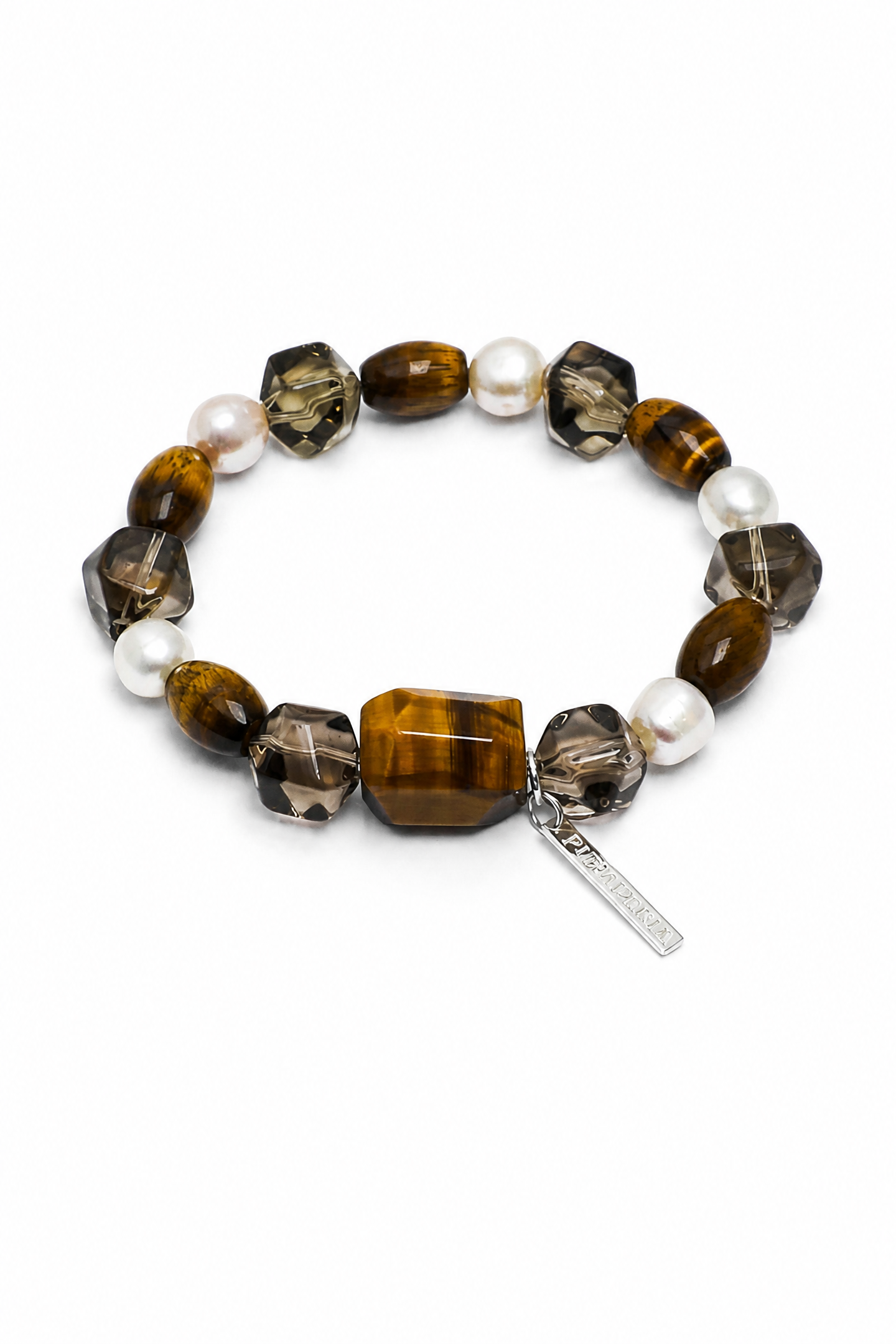 AMBER VEIN · Smoky Quartz & Tiger's Eye Bracelet