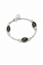 MOSS ROCK · Moss Agate & Pearl Bracelet