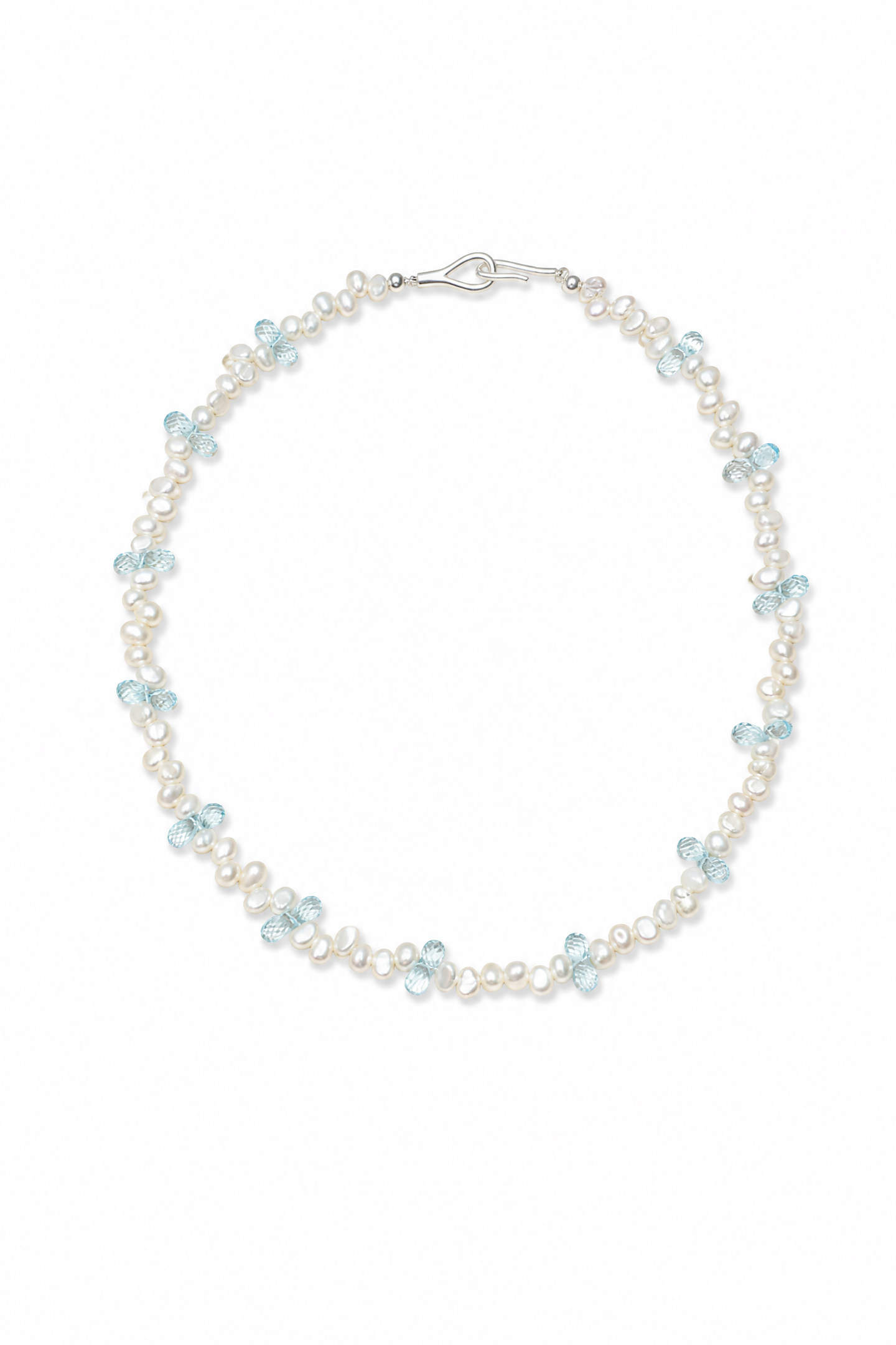 LUCENT TIDE · Blue Topaz & Pearl Necklace