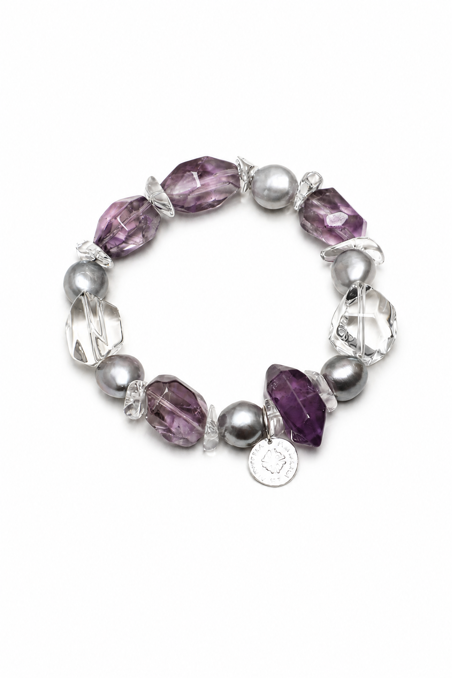 FROST SURGE · Amethyst & Crystal Bracelet