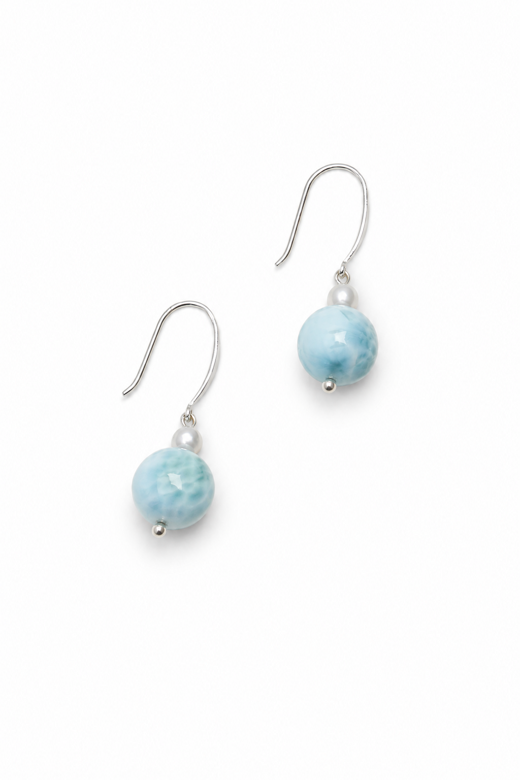 CYAN RIVER · Larimar & Pearl Earrings