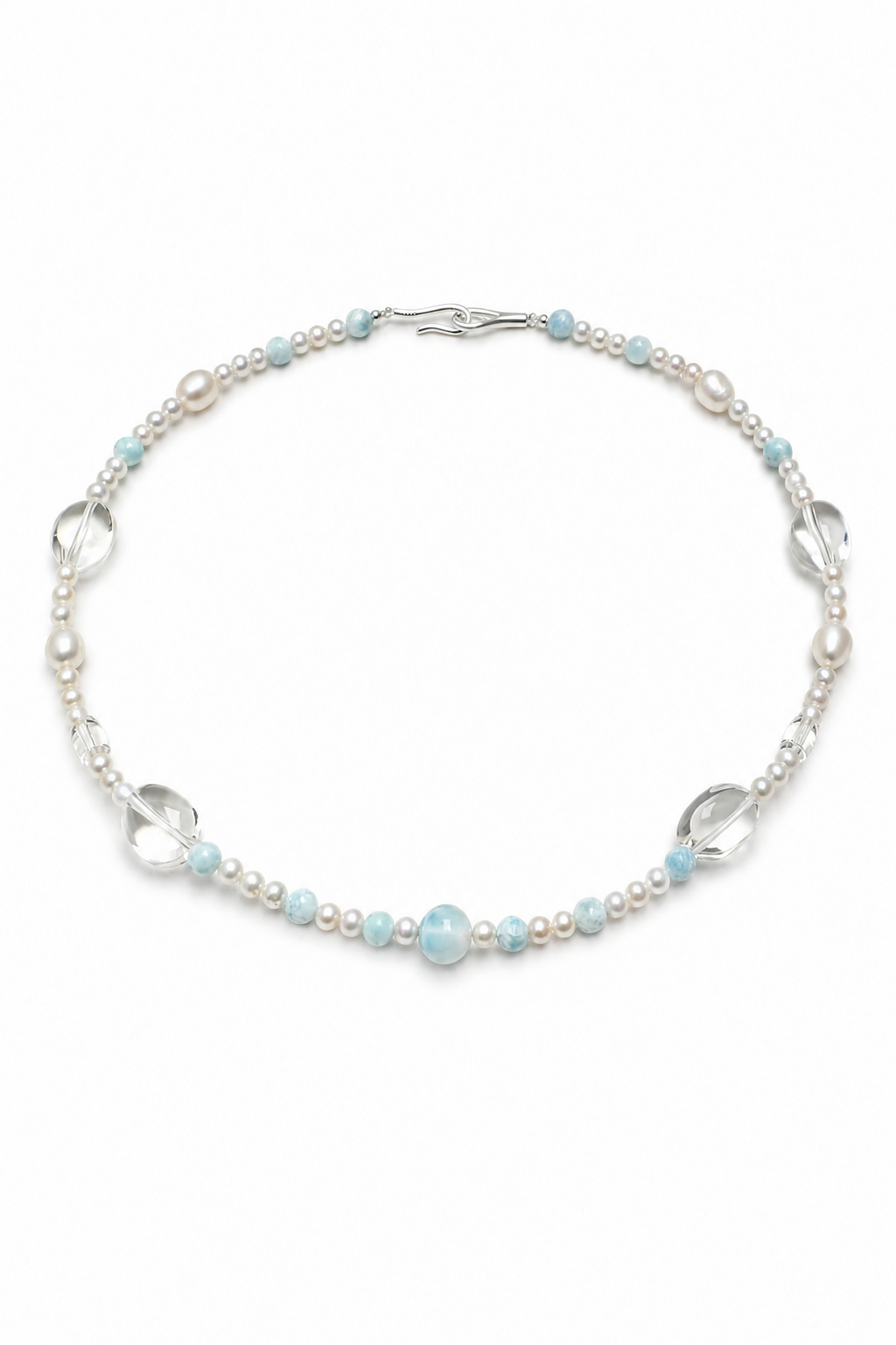CYAN RIVER · Larimar & Crystal Necklace
