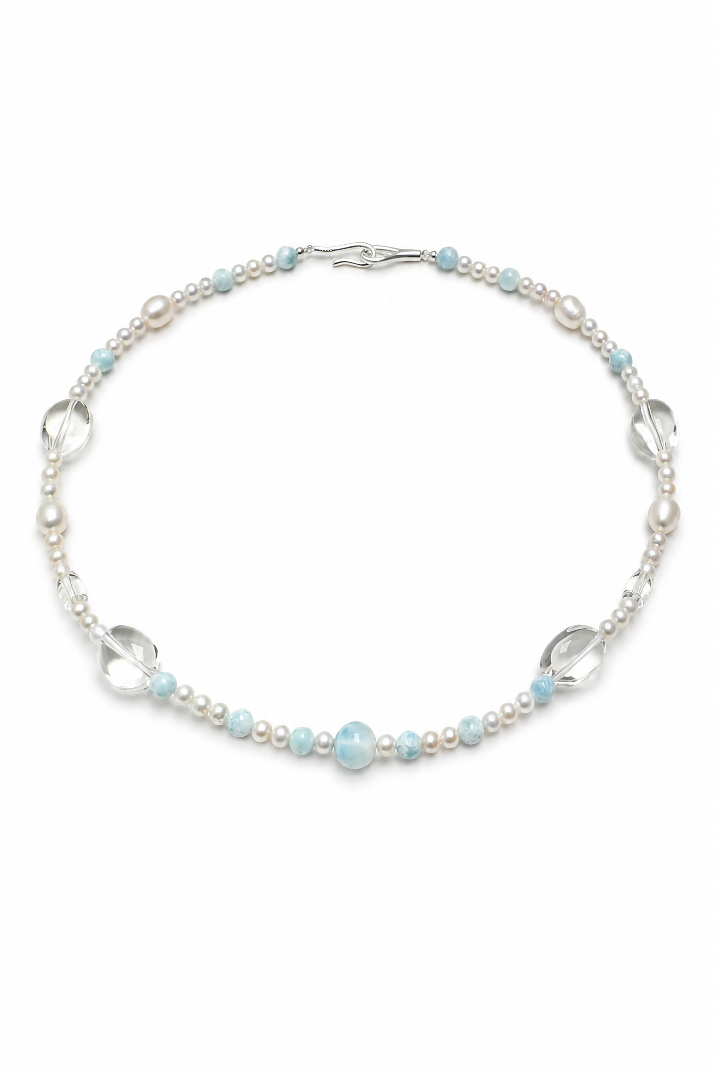 CYAN RIVER · Larimar & Crystal Necklace