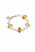 SOLEIL DRIFT · Yellow Topaz & Baroque Pearl Bracelet