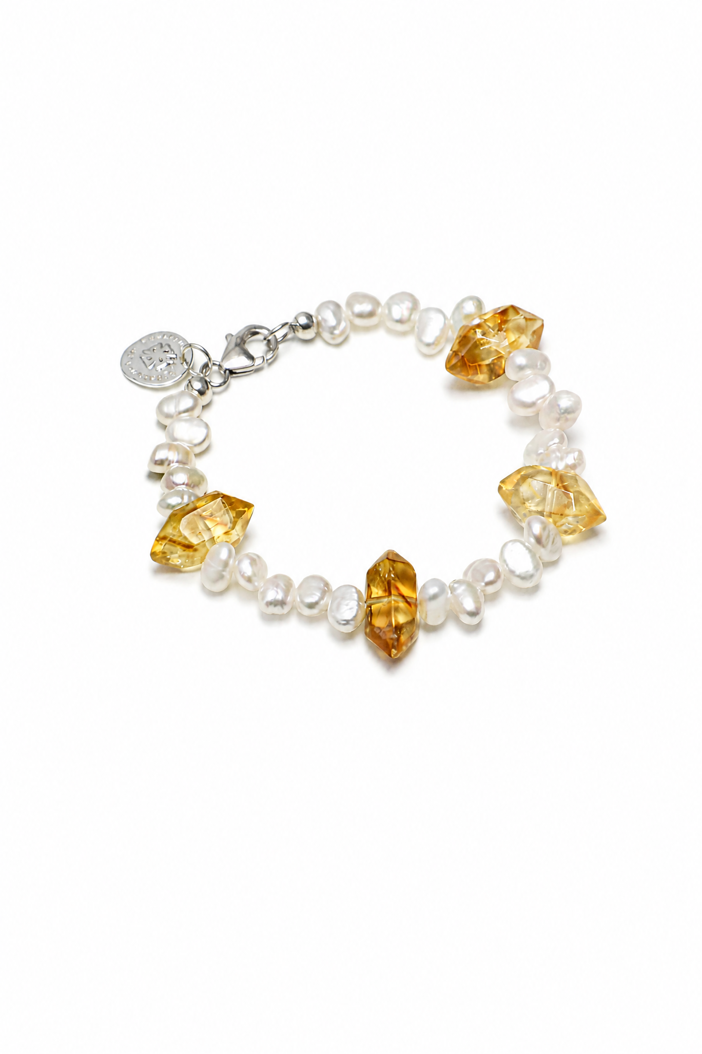SOLEIL DRIFT · Yellow Topaz & Baroque Pearl Bracelet