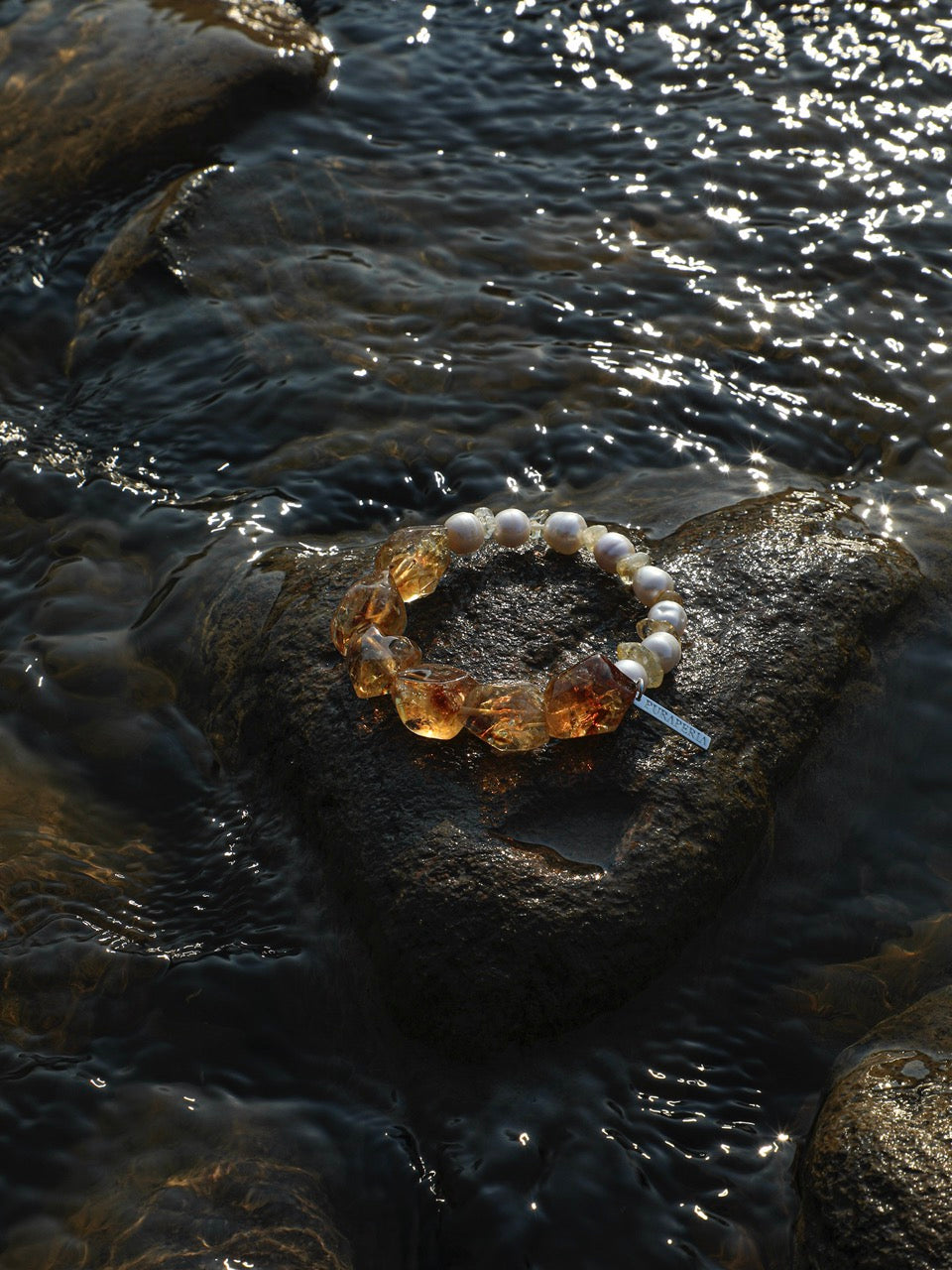 AMBER SURGE · Citrine & Pearl Bracelet