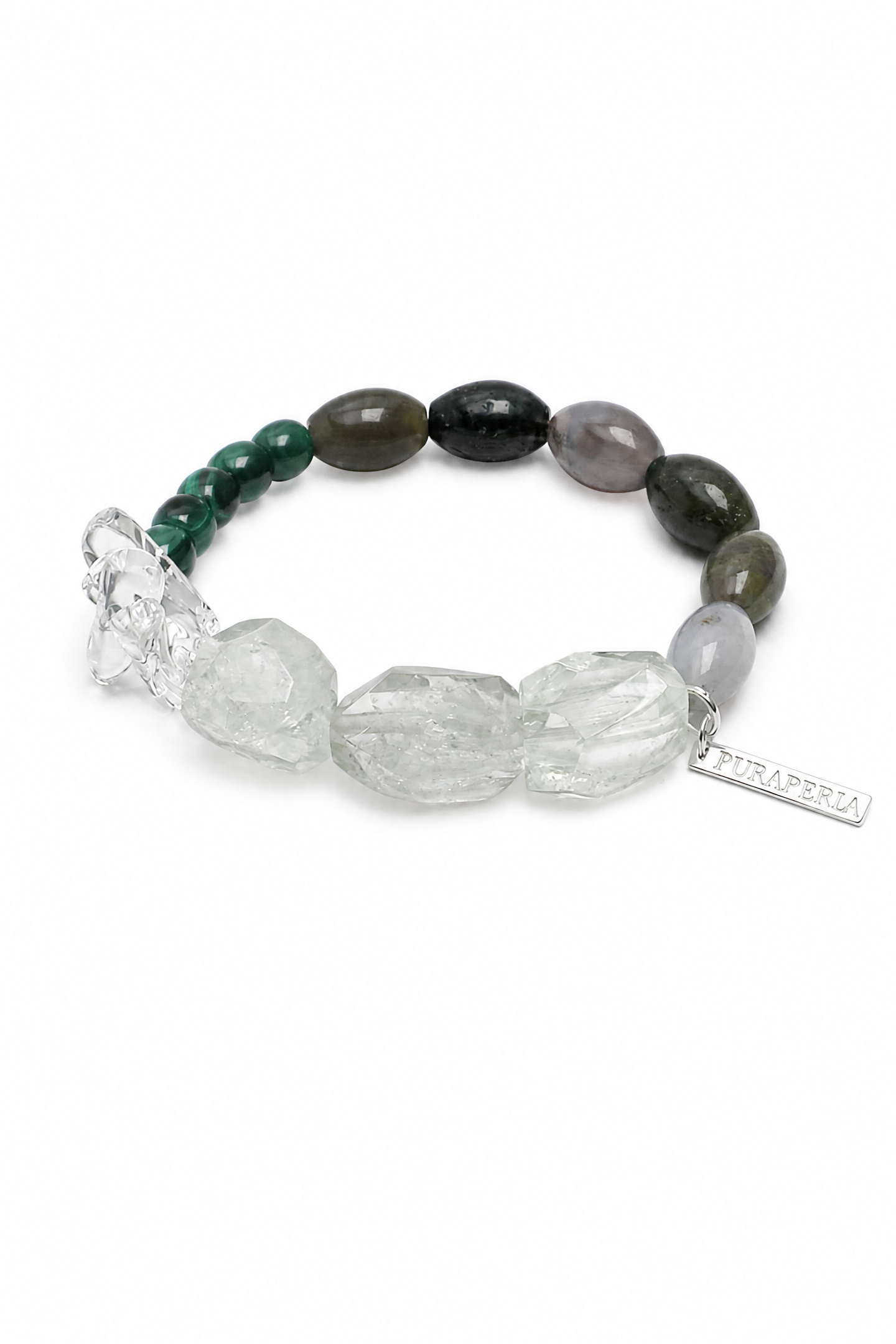 VERDANT TRACE · Green Quartz & Malachite Bracelet