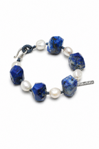 DEEP AZURE · Lapis & Pearl Bracelet