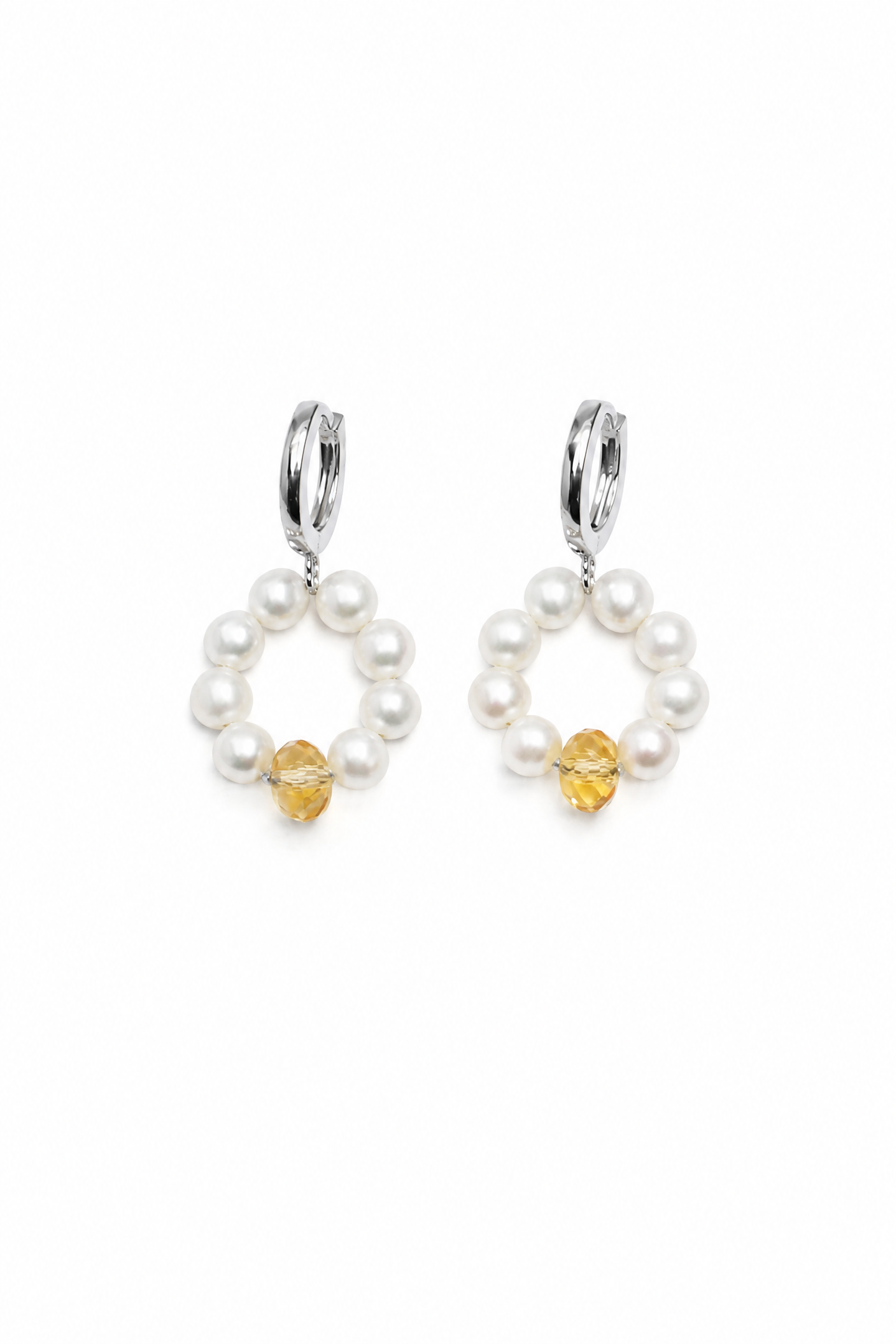 DAWN GLARE · Citrine & Pearl Earrings