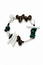 DEEP FOREST SHARD · Smoky Quartz & Malachite Bracelet