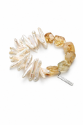SOLEIL RIPPLE · Citrine & Stick Pearl Bracelet