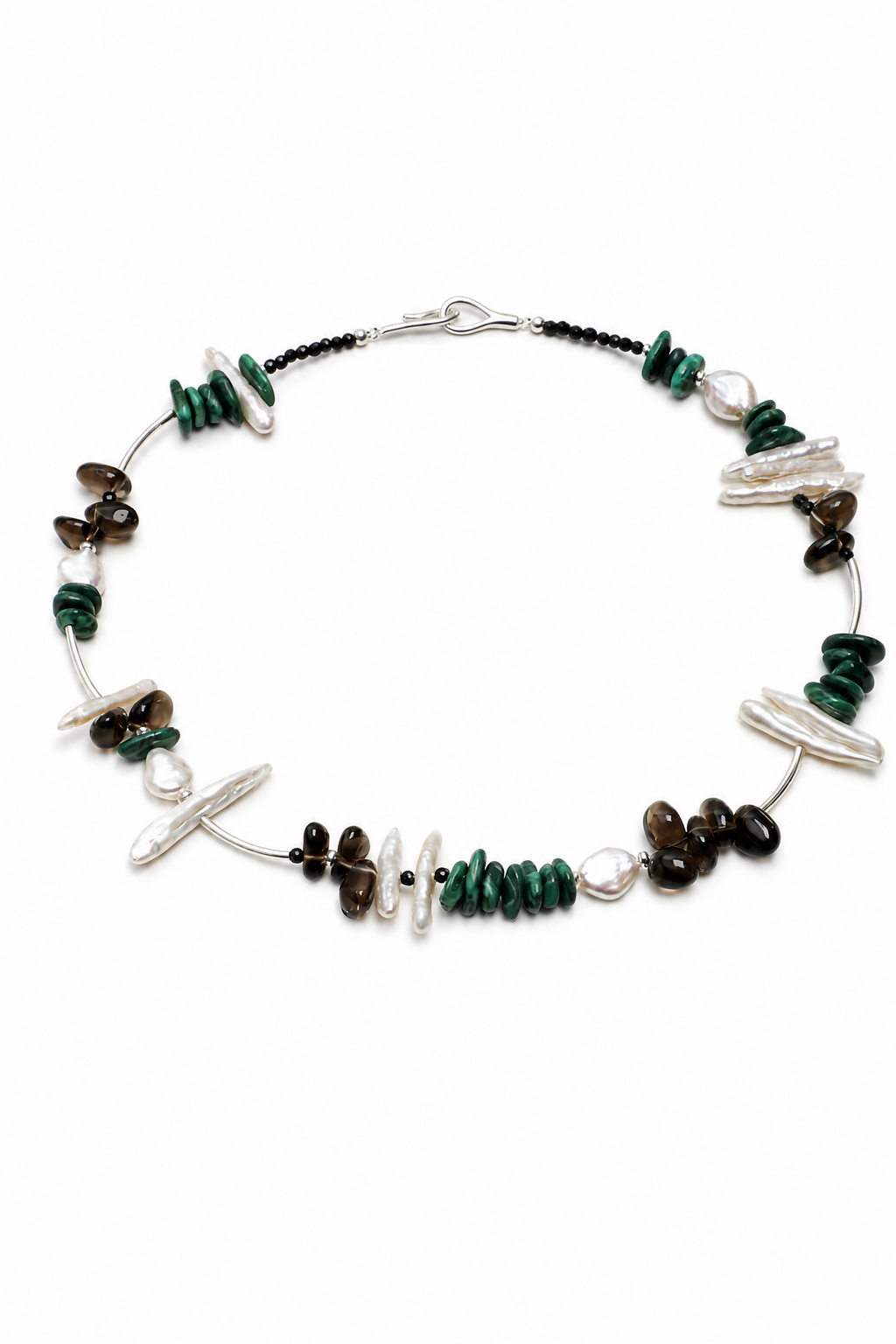 FOREST SHARD · Smoky Quartz & Malachite Necklace