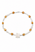 AMBER VINE · Citrine & Baroque Pearl Necklace