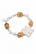 AMBER VINE · Citrine & Baroque Pearl Bracelet